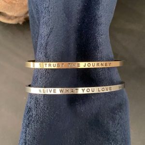 📣 Moving Sale! Set of 2 Mantraband Bracelets — Gold & Silver